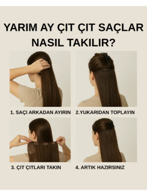 yarımay çıt çıt saç nasıl takılır