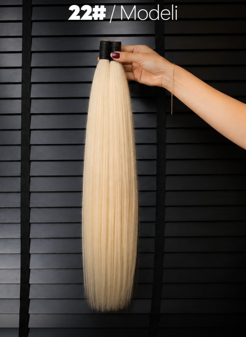 Ham Saç - 50 cm, #22 Açık Sarı