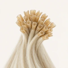 Keratin uç kaynak saç, yakın plan